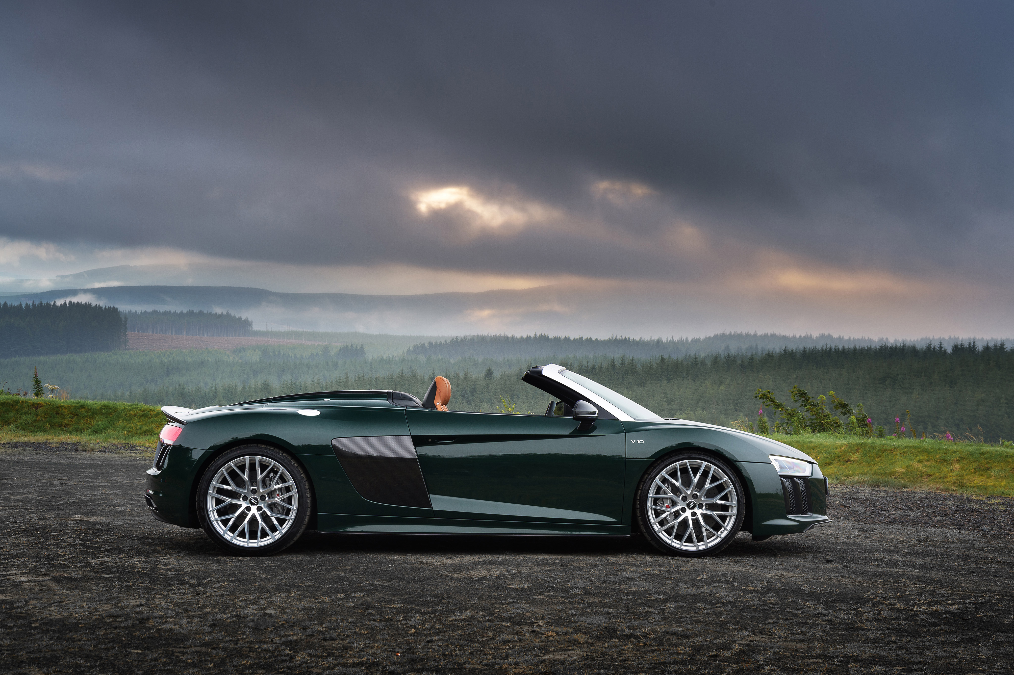 Audi R8 Spyder V10 Plus 4K Side View 2017 Wallpapers