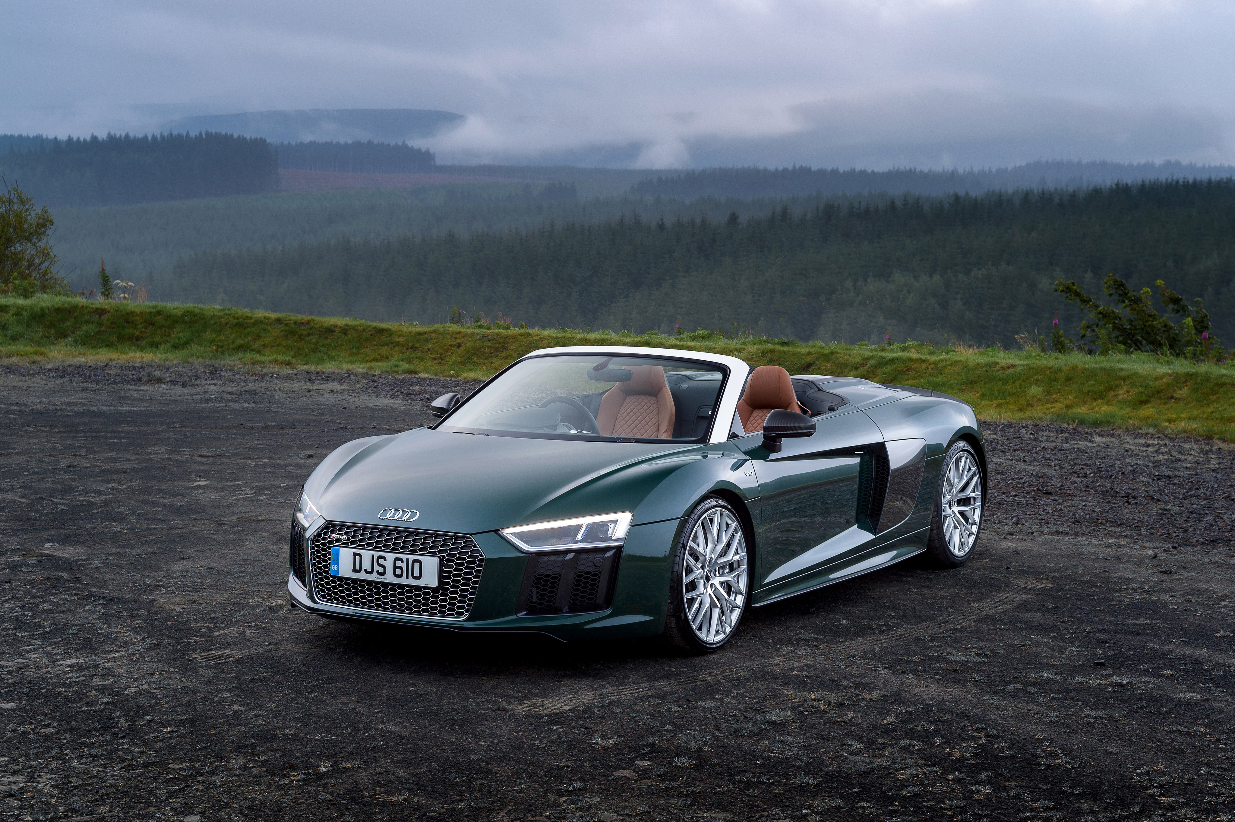 Audi R8 Spyder V10 Plus 4K Side View 2017 Wallpapers