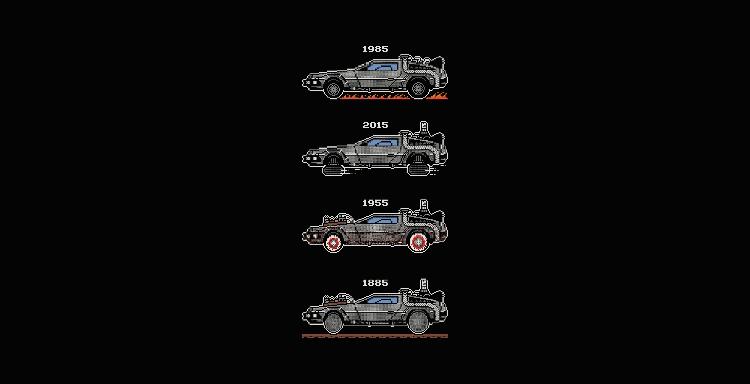 Back To The Future Delorean Car Illustration Wallpapers
