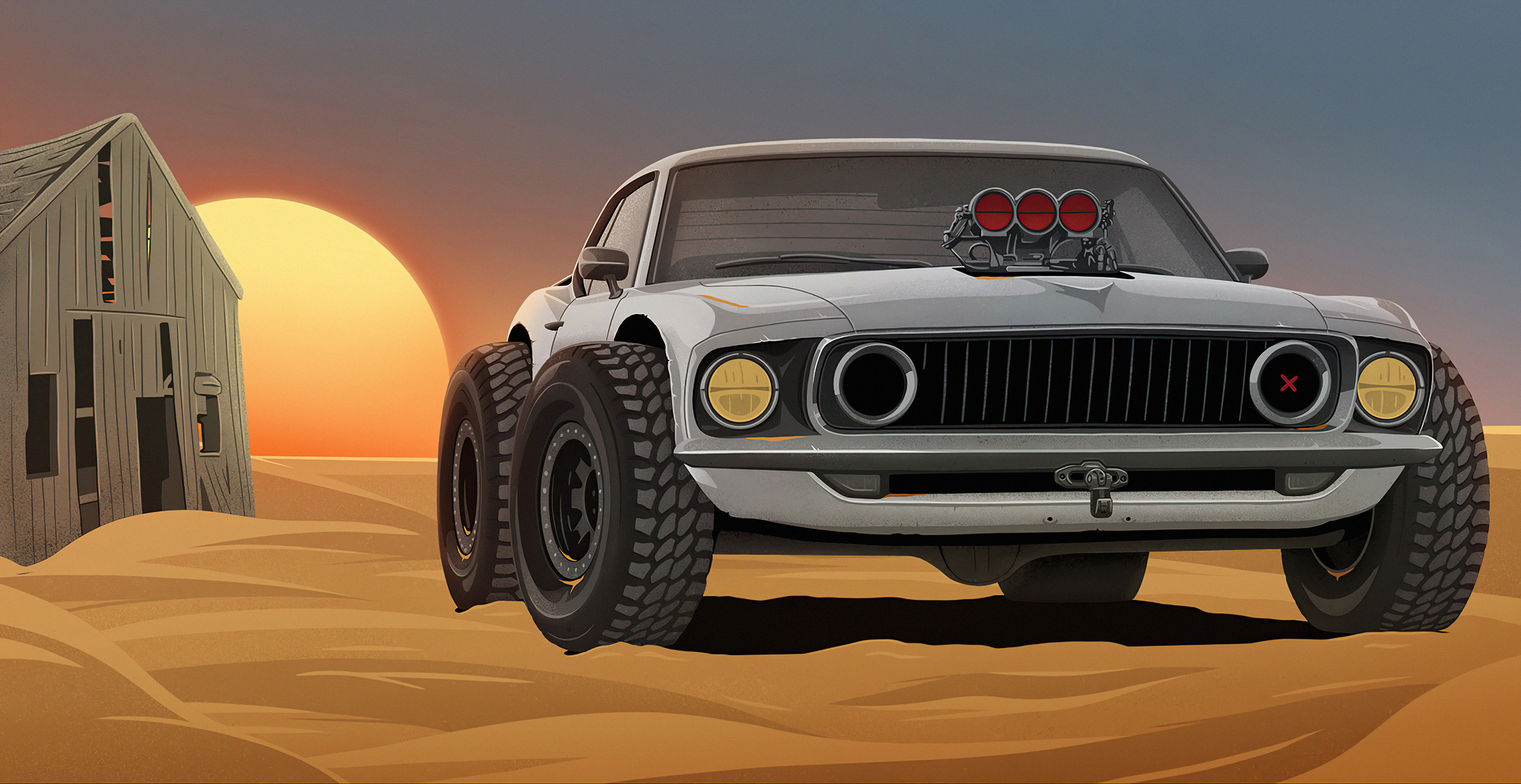 Car In Desert Wallpapers