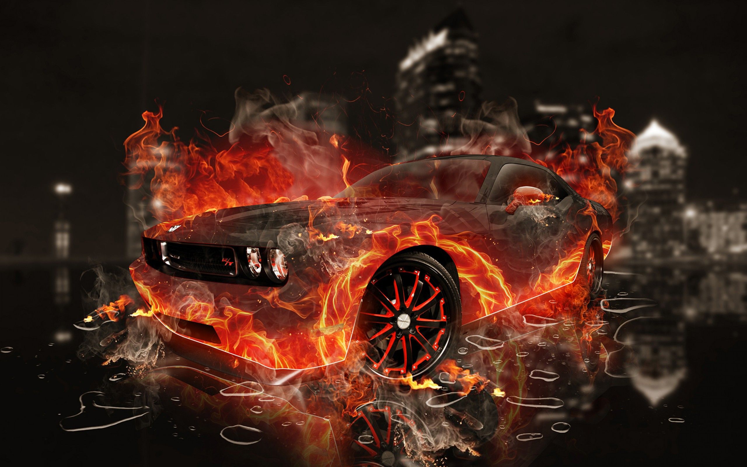 Car With Flames Wallpapers