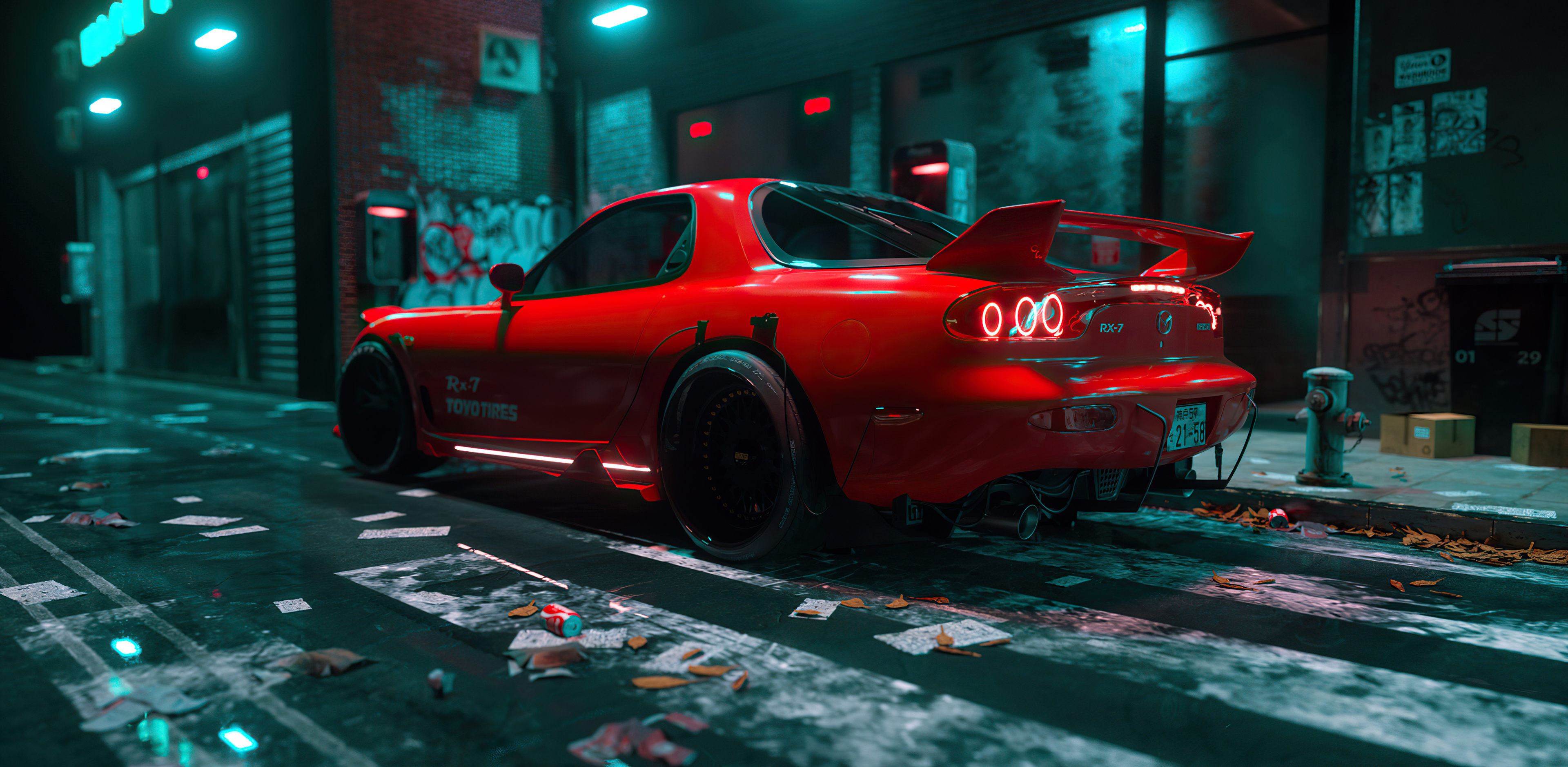 Mazda Rx-7 Digital Art Wallpapers